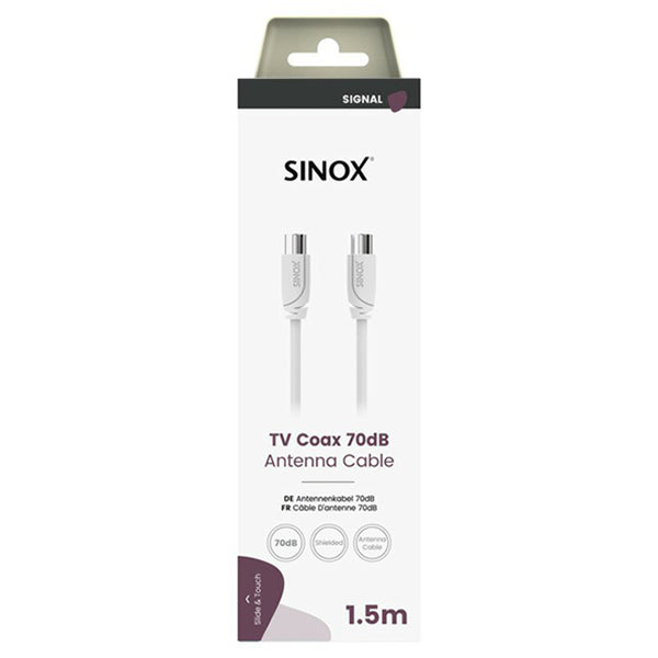 Sinox 1.5M TV Coax 70dB Antenna Cable - white | 052313 from Sinox - DID Electrical