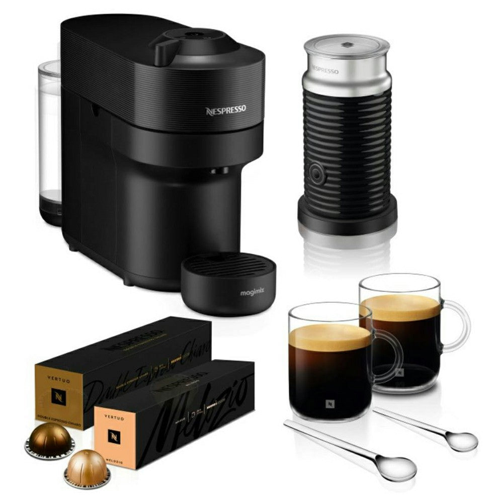 Nespresso Vertuo Pop Barista Bundle Coffee Machine by Magimix - Black | 11743 from Nespresso - DID Electrical