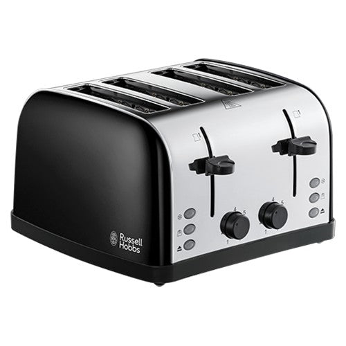 RussellHobbs Stainless Steel 4 Slice Toaster - Black | 28360 from Russell Hobbs - DID Electrical