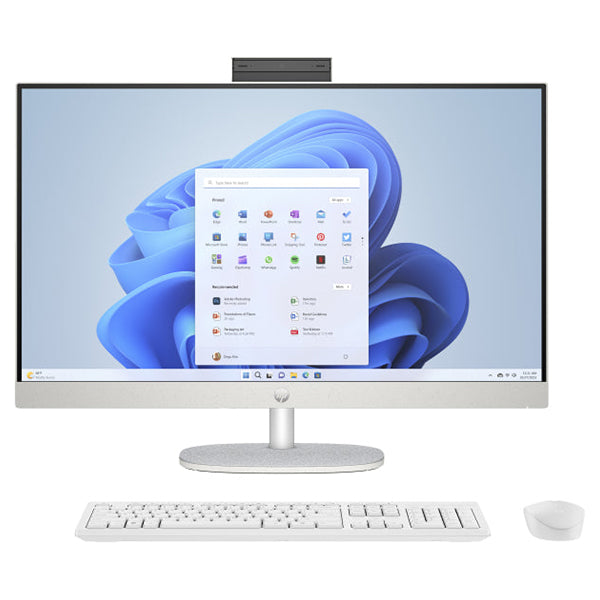 HP 27" AMD Ryzen 3 8GB/512GB All-in-One Desktop PC - Shell White | 846M4EA#ABU from HP - DID Electrical