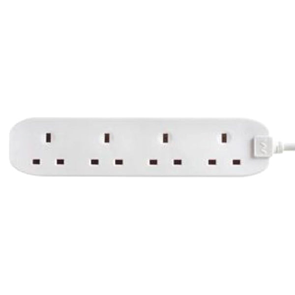 Masterplug 4 Socket 2 Metre Extension Lead - White | BFG210N-MP from Masterplug - DID Electrical