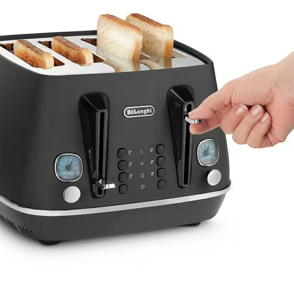 DeLonghi Distinta Moments 1800W 4 Slice Toaster - Black | CTIN4003.BK from DeLonghi - DID Electrical