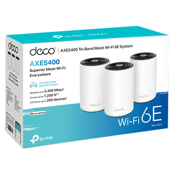 TP Link AXE5400 Tri-Band Mesh Wi-Fi 6E System - White | DECO XE753-PACK from TP Link - DID Electrical