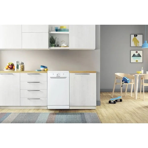 Indesit 9 Place Settings Freestanding Slimline Dishwasher - White | DF9E1B10 from Indesit - DID Electrical