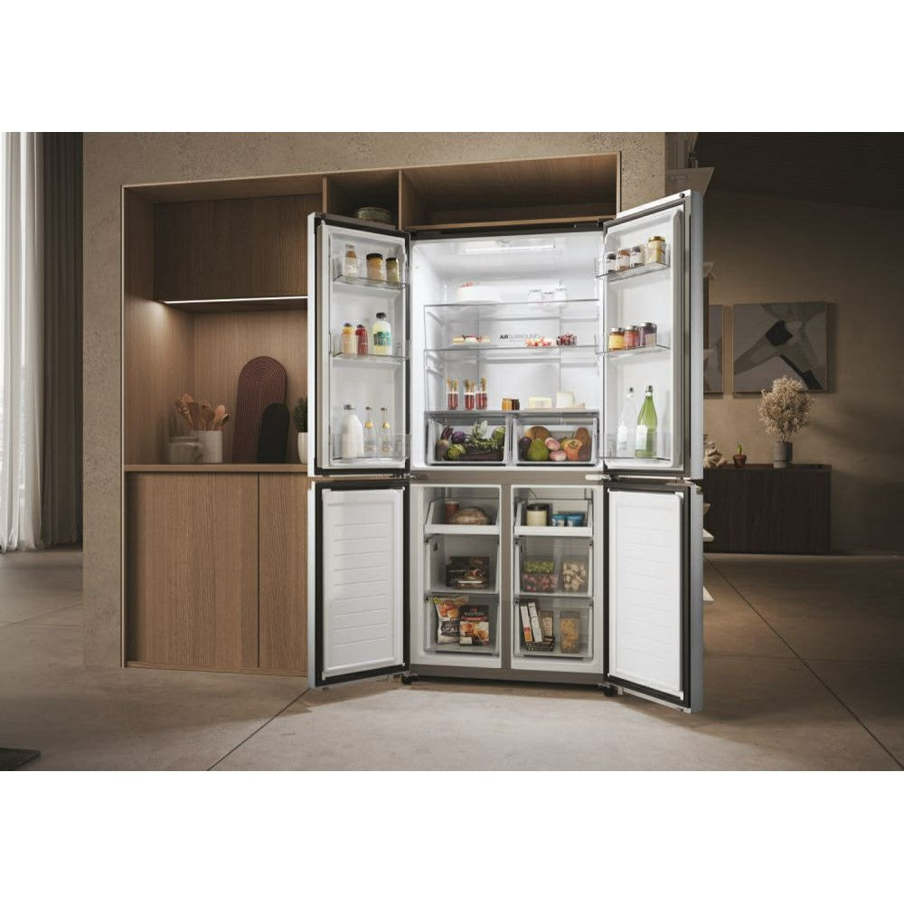 Haier Cube 83 Series 3 467L Frost Free Freestanding Multi Door Fridge Freezer - Gentle Silver | HCR3818ENMG(UK) from Haier - DID Electrical