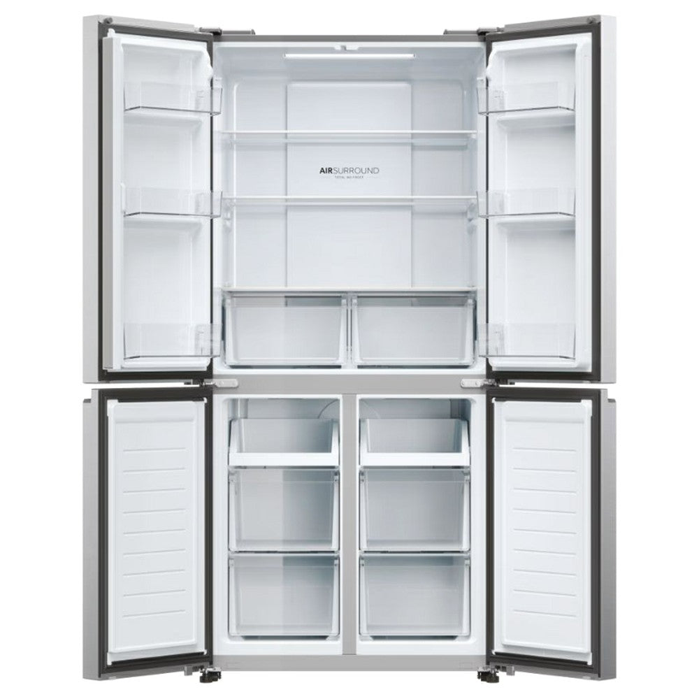 Haier Cube 83 Series 3 467L Frost Free Freestanding Multi Door Fridge Freezer - Gentle Silver | HCR3818ENMG(UK) from Haier - DID Electrical