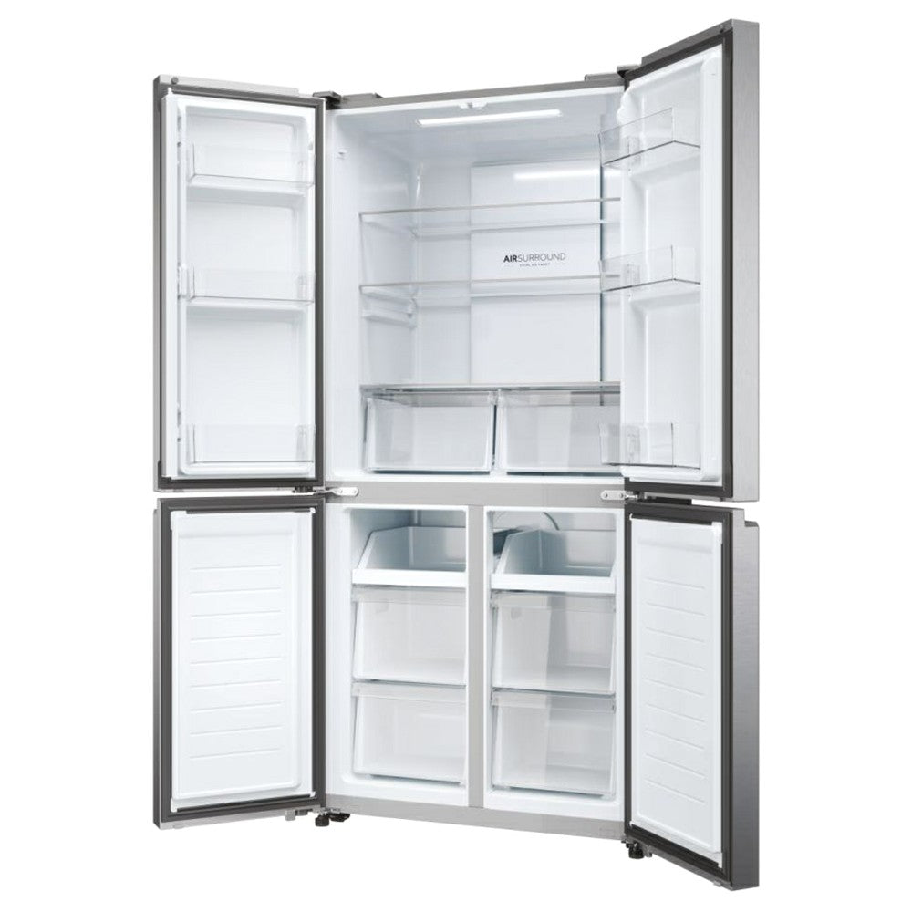 Haier Cube 83 Series 3 467L Frost Free Freestanding Multi Door Fridge Freezer - Gentle Silver | HCR3818ENMG(UK) from Haier - DID Electrical