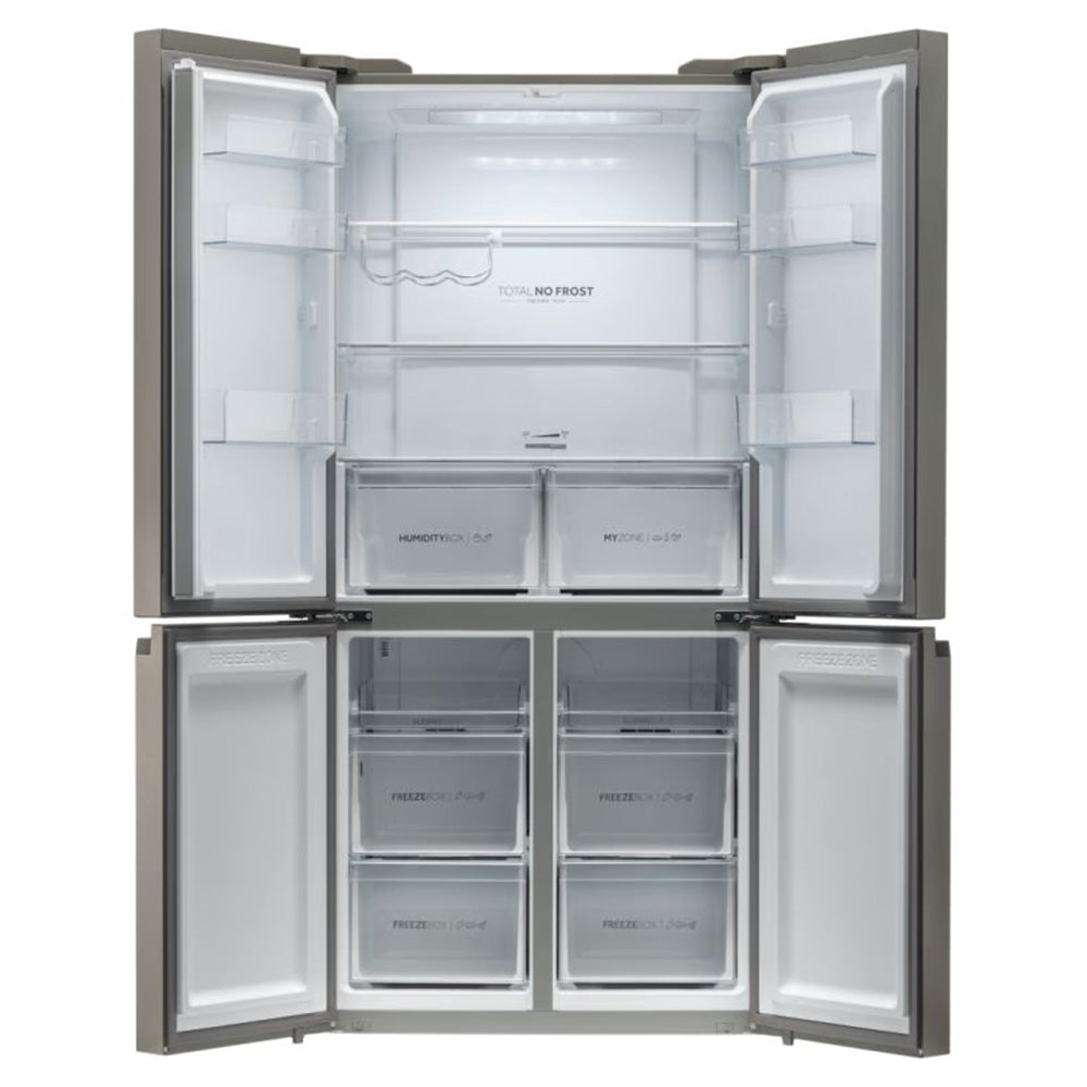 Haier Cube 90 Series 5 643L Frost Free Freestanding Multi Door Fridge Freezer - New Platinum Inox | HCR59F19ENMMUK from Haier - DID Electrical