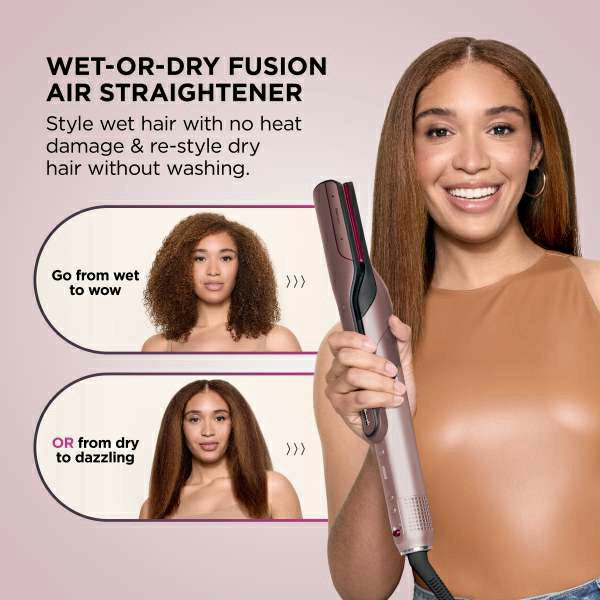 Shark FlexFusion 5-in-1 Air Styler &amp; Dryer Ceramic Straightener - Cosmic Blush | HD652SUK from Shark - DID Electrical