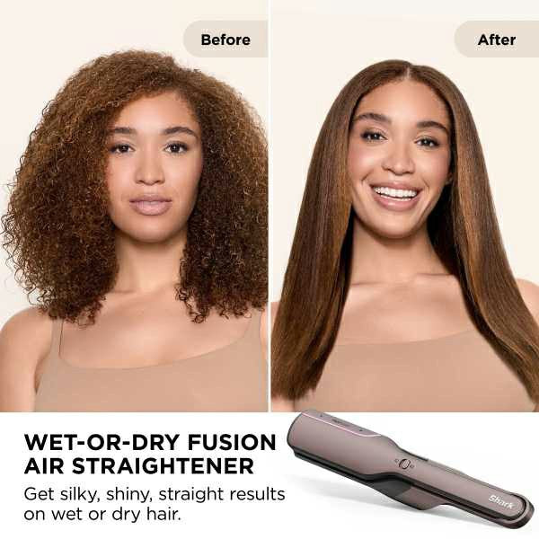 Shark FlexFusion 5-in-1 Air Styler &amp; Dryer Ceramic Straightener - Cosmic Blush | HD652SUK from Shark - DID Electrical