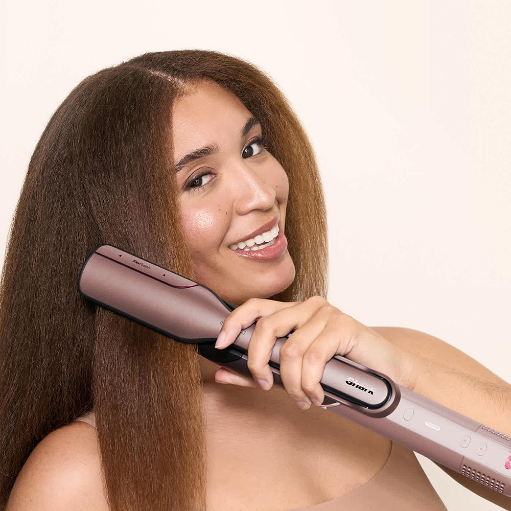 Shark FlexFusion 5-in-1 Air Styler &amp; Dryer Ceramic Straightener - Cosmic Blush | HD652SUK from Shark - DID Electrical