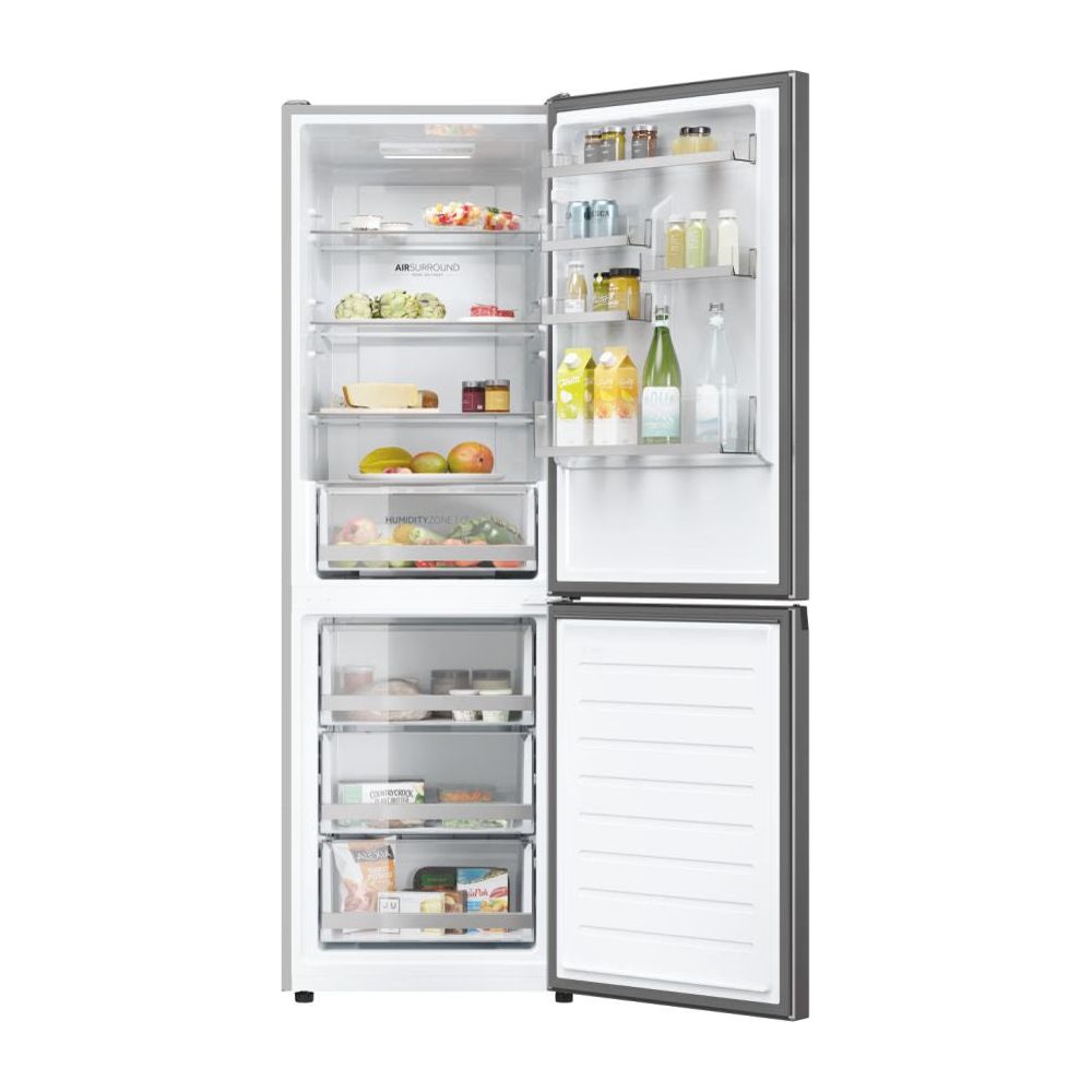 Haier 2D 60 Series 1 341L Freestanding Fridge Freezer - Silver | HDW1618DNPK(UK) from Haier - DID Electrical