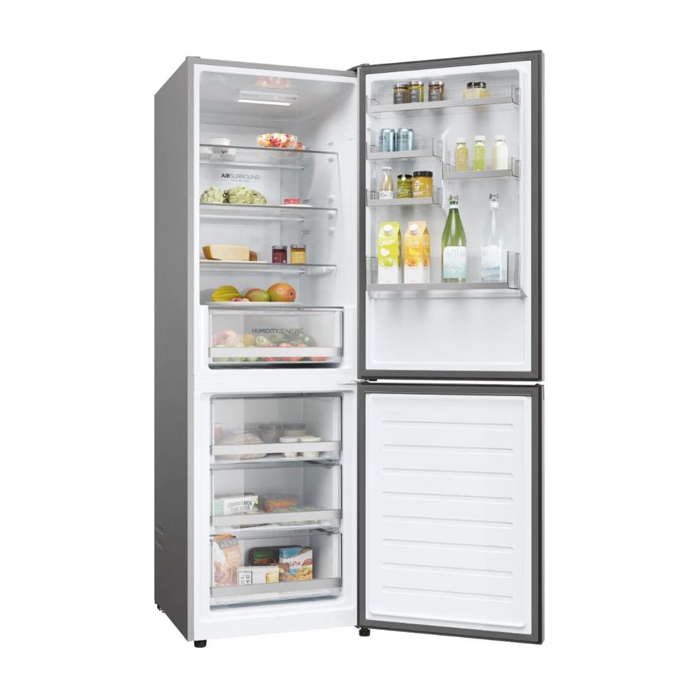 Haier 2D 60 Series 1 341L Freestanding Fridge Freezer - Silver | HDW1618DNPK(UK) from Haier - DID Electrical