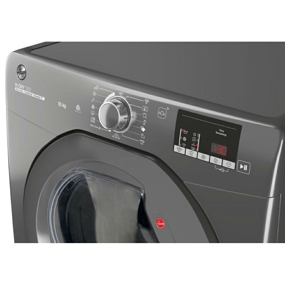 Hoover H-DRY 300 10KG Condenser Tumble Dryer - Antracite | HLEC10DRGR-80 from Hoover - DID Electrical