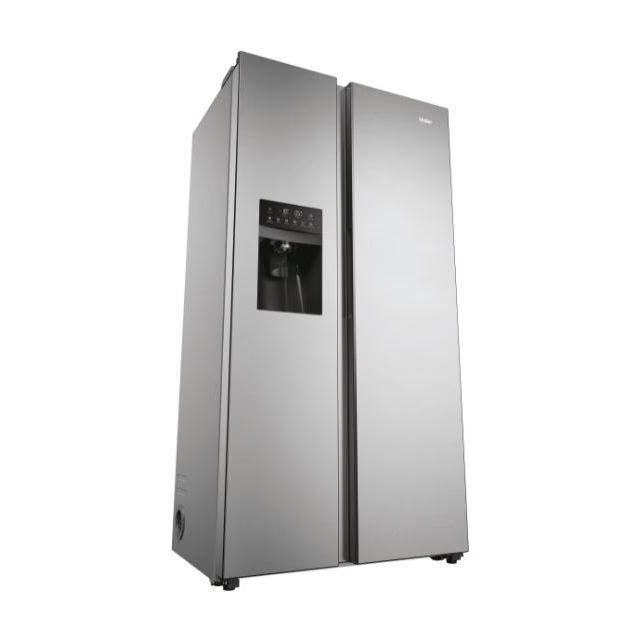 Haier SBS 90 Series 5 511L Side by Side American Style Fridge Freezer - Platinum Inox | HSR5918DIMPUK from Haier - DID Electrical