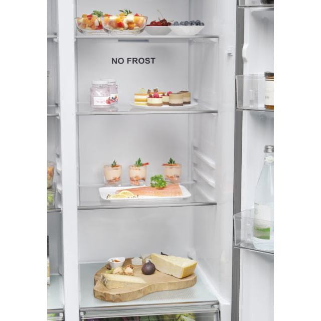 Haier SBS 90 Series 5 511L Side by Side American Style Fridge Freezer - Platinum Inox | HSR5918DIMPUK from Haier - DID Electrical