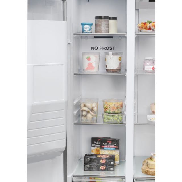 Haier SBS 90 Series 5 511L Side by Side American Style Fridge Freezer - Platinum Inox | HSR5918DIMPUK from Haier - DID Electrical