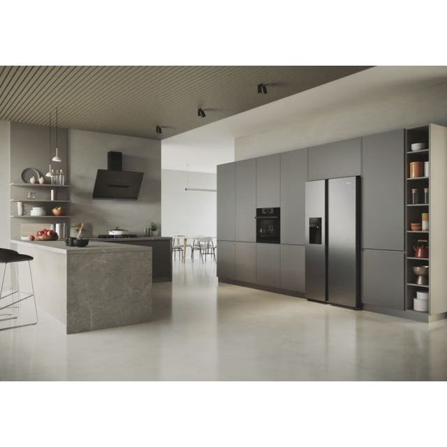 Haier SBS 90 Series 5 511L Side by Side American Style Fridge Freezer - Platinum Inox | HSR5918DIMPUK from Haier - DID Electrical