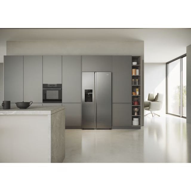 Haier SBS 90 Series 5 511L Side by Side American Style Fridge Freezer - Platinum Inox | HSR5918DIMPUK from Haier - DID Electrical