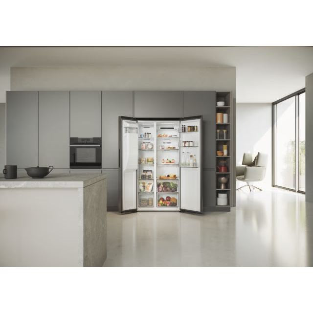 Haier SBS 90 Series 5 511L Side by Side American Style Fridge Freezer - Platinum Inox | HSR5918DIMPUK from Haier - DID Electrical