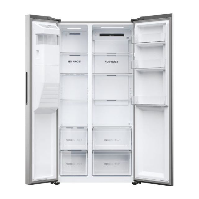 Haier SBS 90 Series 5 511L Side by Side American Style Fridge Freezer - Platinum Inox | HSR5918DIMPUK from Haier - DID Electrical