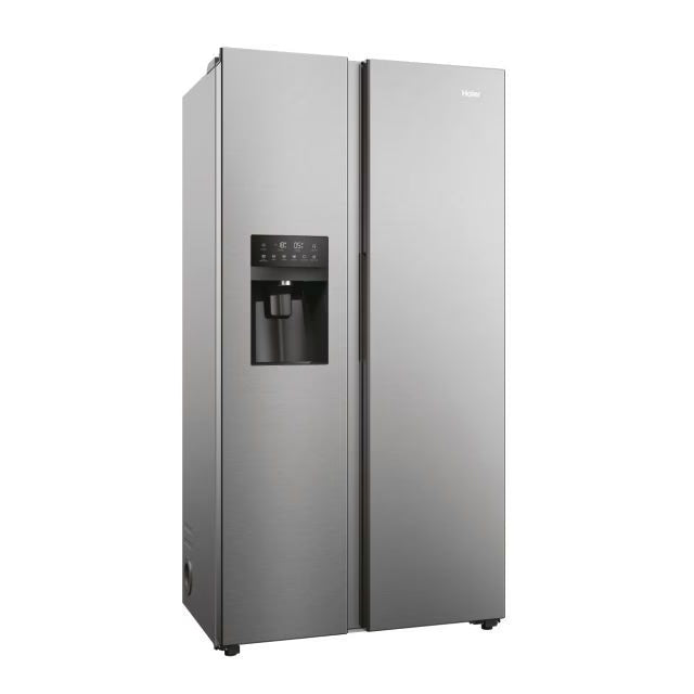 Haier SBS 90 Series 5 511L Side by Side American Style Fridge Freezer - Platinum Inox | HSR5918DIMPUK from Haier - DID Electrical