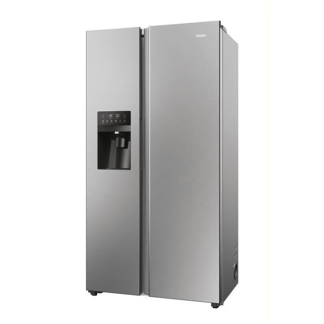 Haier SBS 90 Series 5 511L Side by Side American Style Fridge Freezer - Platinum Inox | HSR5918DIMPUK from Haier - DID Electrical