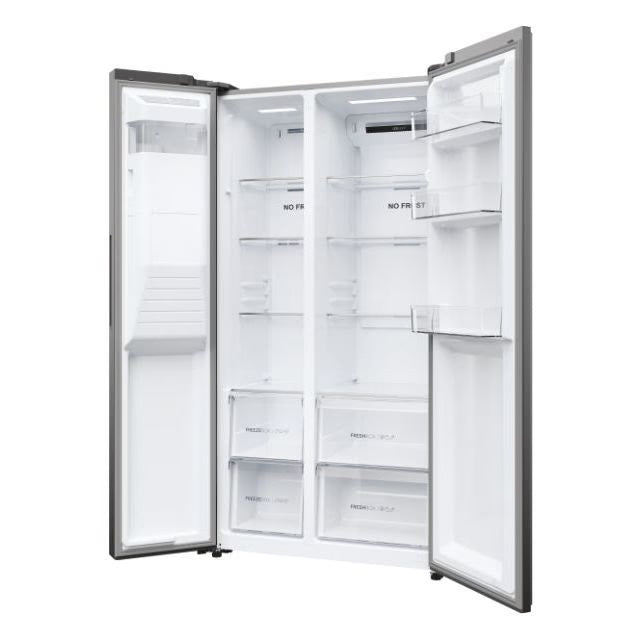 Haier SBS 90 Series 5 511L Side by Side American Style Fridge Freezer - Platinum Inox | HSR5918DIMPUK from Haier - DID Electrical