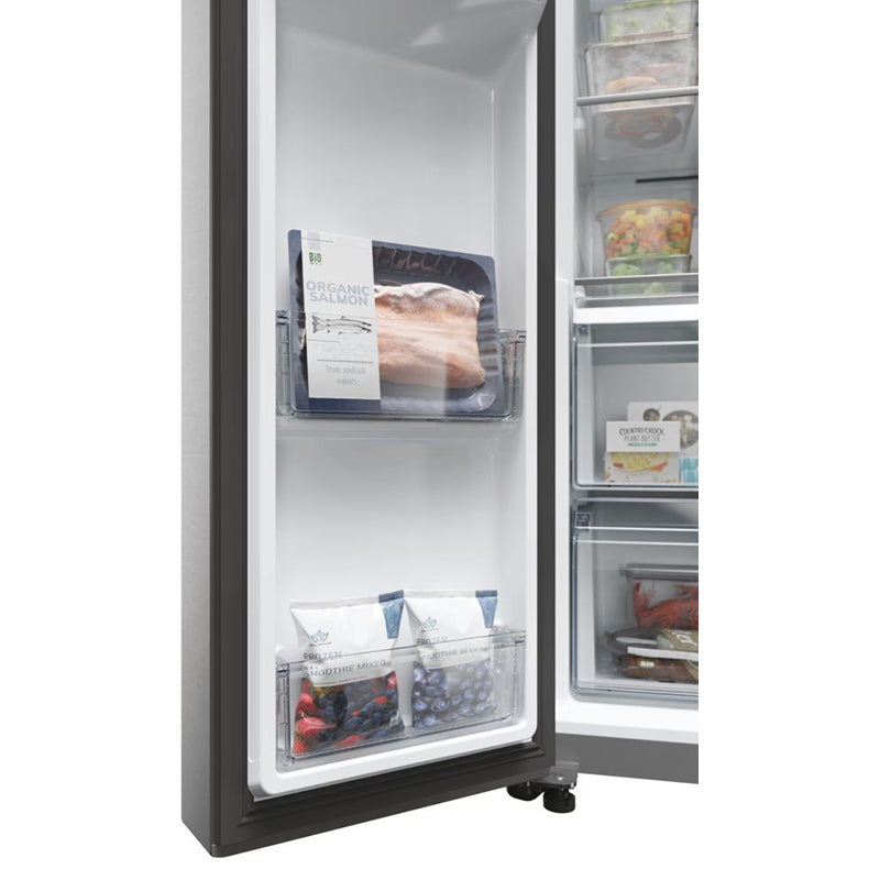 Haier SBS 90 Series 5 601L Frost Free Freestanding American Fridge Freezer - Platinum Inox | HSW59F18DIMM from Haier - DID Electrical