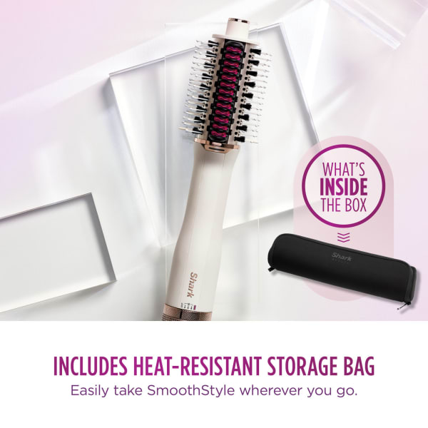 Shark SmoothStyle Hot Brush &amp; Smoothing Comb with Storage Bag - Silk | HT212UK from Shark - DID Electrical