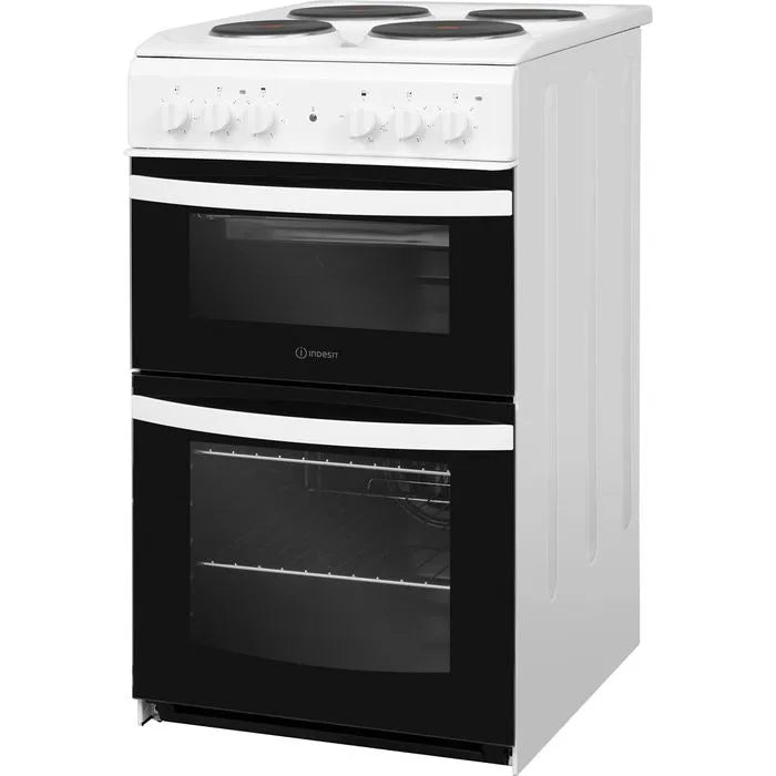 Indesit 50CM Freestanding Double Electric Cooker - White | ID5E92KMW from Indesit - DID Electrical