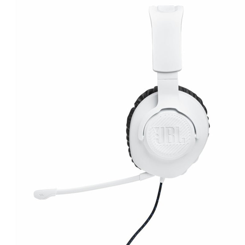 JBL Quantum 100P 40mm Driver Over-Ear Wired Gaming Headset - White&amp;Blue | JBLQ100PWHTBLU from JBL - DID Electrical