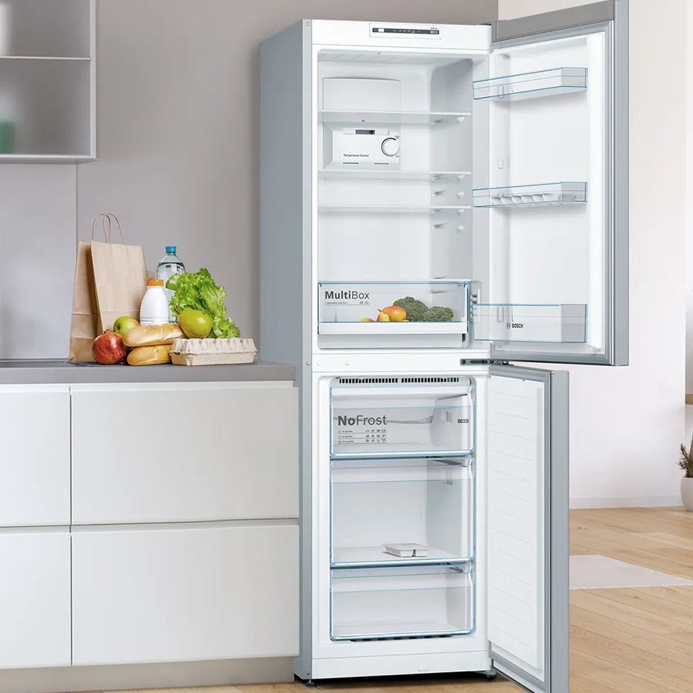 Bosch Series 2 186X60CM Frost Free Freestanding Fridge Freezer - Stainless Steel | KGN34NLEAG from Bosch - DID Electrical