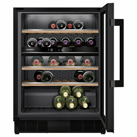 Siemens iQ500 120L Built-Under Wine Cooler - Black | KU21WAHG0G