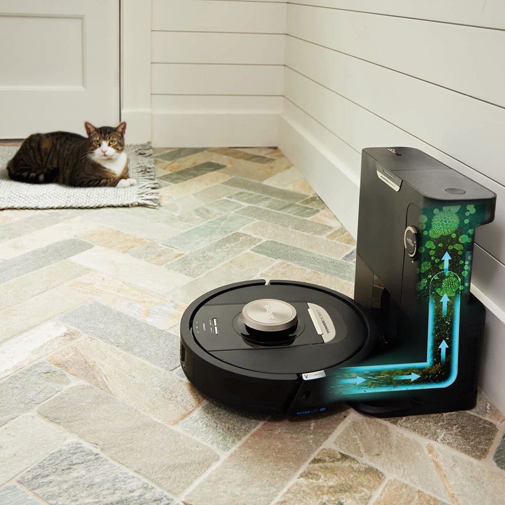 Shark PowerDetect Robot Vacuum Cleaner with Self-Empty Station - Black &amp; Champagne | RV2820VEUK from Shark - DID Electrical