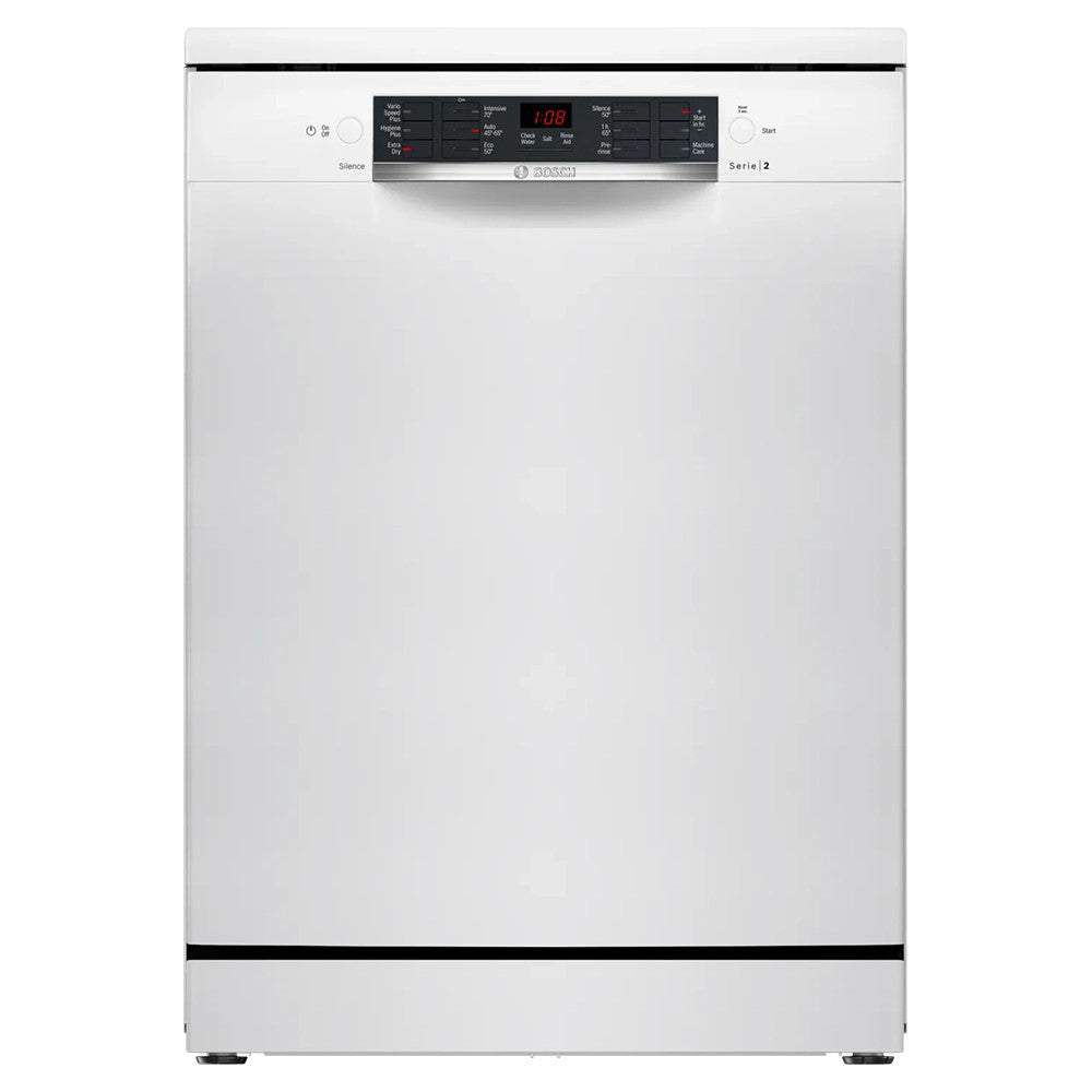 Bosch Series 2 60CM Freestanding Standard Dishwasher - White | SMS26AW08G from Bosch - DID Electrical