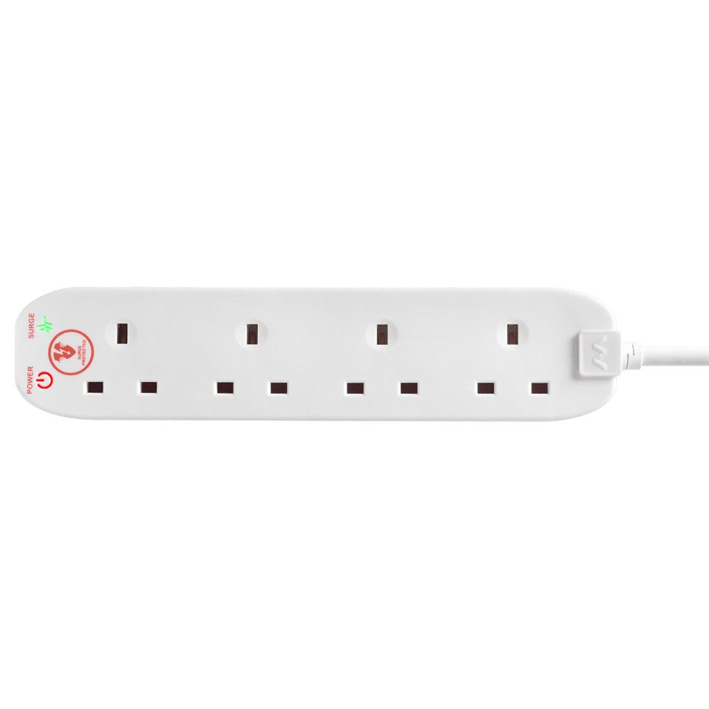 Masterplug 4 Socket Surge Protected Extension Lead - White | SRG4210N-MP from Masterplug - DID Electrical