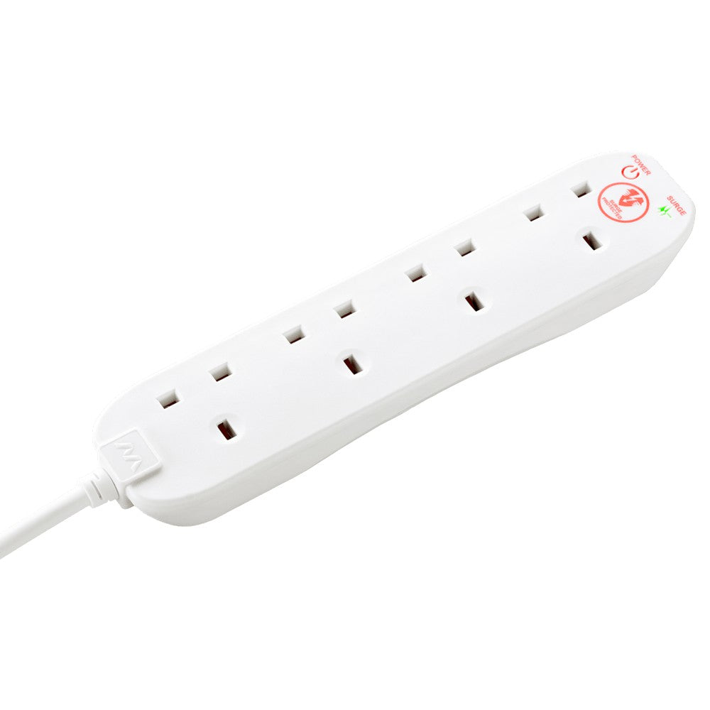 Masterplug 4 Socket Surge Protected Extension Lead - White | SRG4210N-MP from Masterplug - DID Electrical