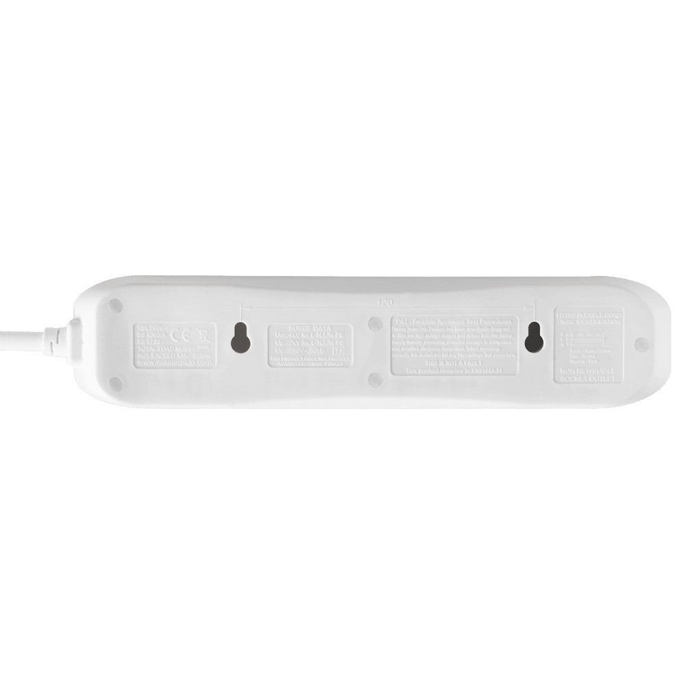 Masterplug 4 Socket Surge Protected Extension Lead - White | SRG4210N-MP from Masterplug - DID Electrical