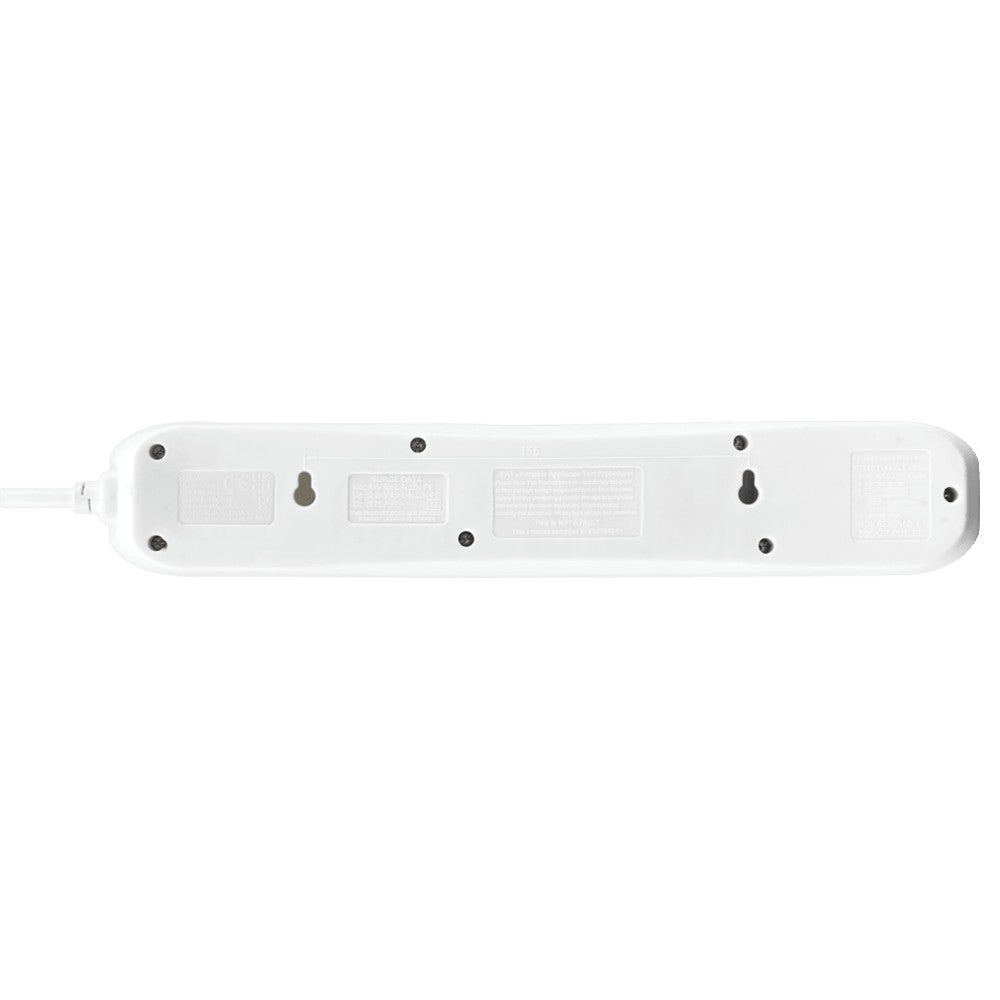 Masterplug 4 Socket Surge Protected Extension Lead with USB Port - White | SRGU4210N-MP from Masterplug - DID Electrical