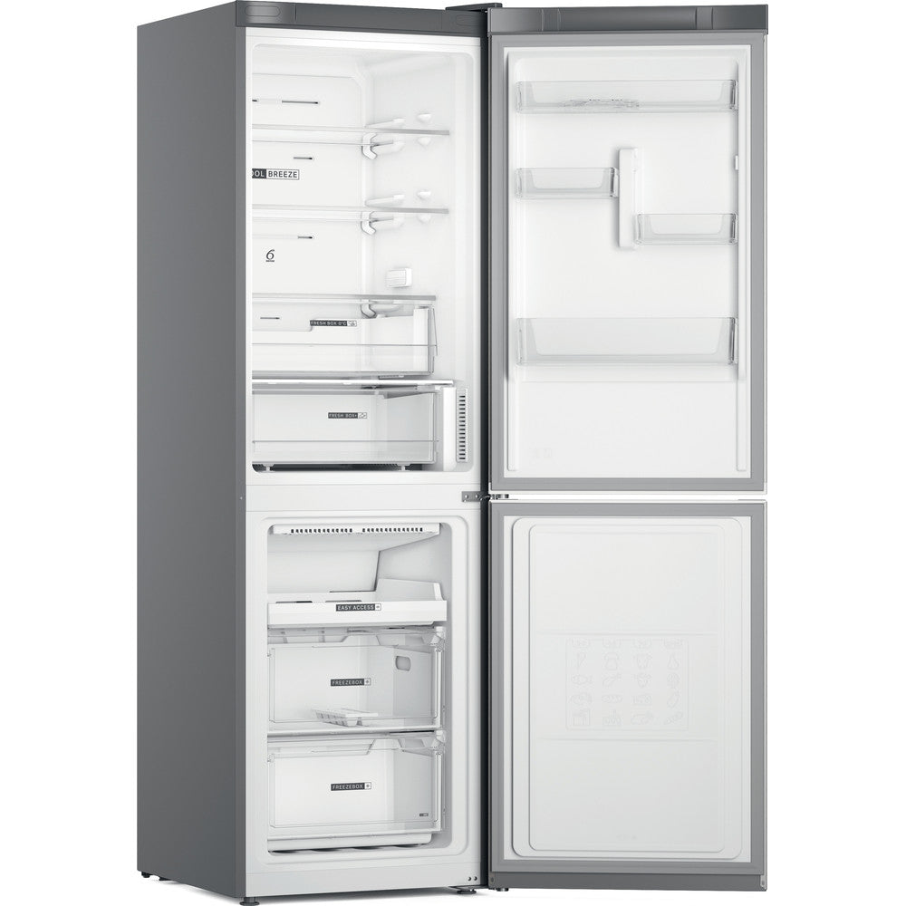 Whirlpool 335L Freestanding Fridge Freezer - Optic Inox | W7X82OOXUK from Whirlpool - DID Electrical