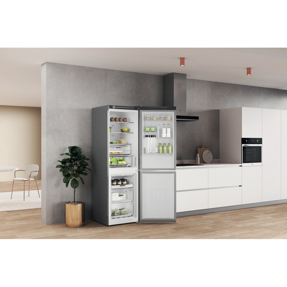 Whirlpool 335L Freestanding Fridge Freezer - Optic Inox | W7X82OOXUK from Whirlpool - DID Electrical