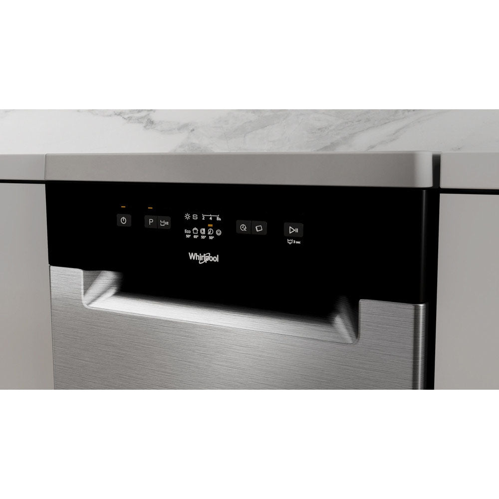 Whirlpool 45CM Freestanding Slimline Dishwasher - Inox | WF9E 2B19 X UK from Whirlpool - DID Electrical