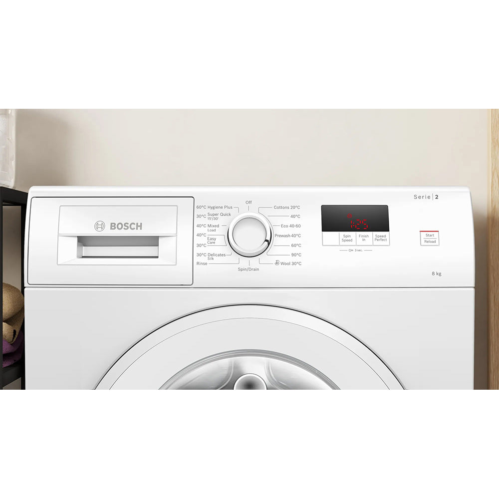 Bosch Series 2 8KG Freestanding 1400 RPM Washing Machine - White | WGE03408GB from Bosch - DID Electrical