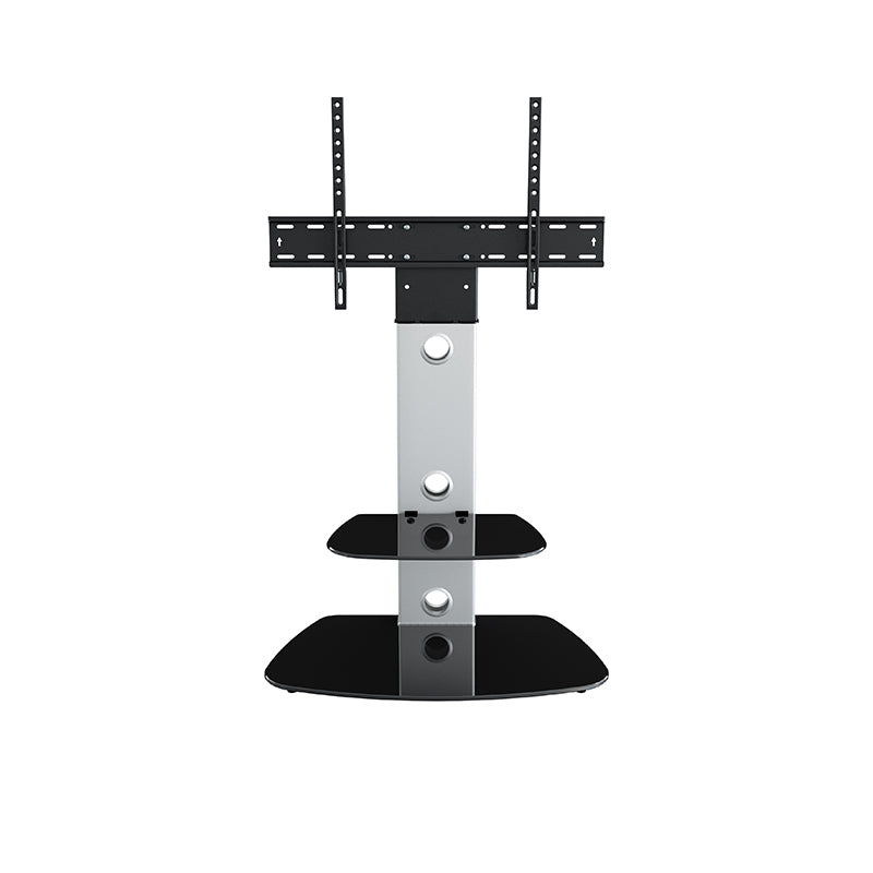 AVF Lucerne 70cm Curved Pedestal TV Stand - Silver &amp; Black Glass | FSL700LUCS from AVF - DID Electrical