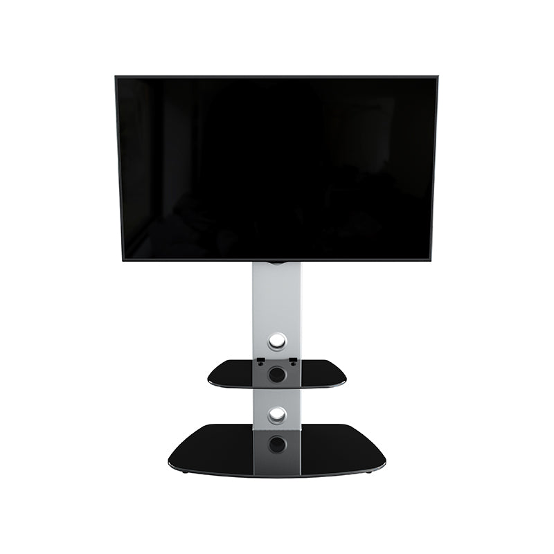 AVF Lucerne 70cm Curved Pedestal TV Stand - Silver &amp; Black Glass | FSL700LUCS from AVF - DID Electrical