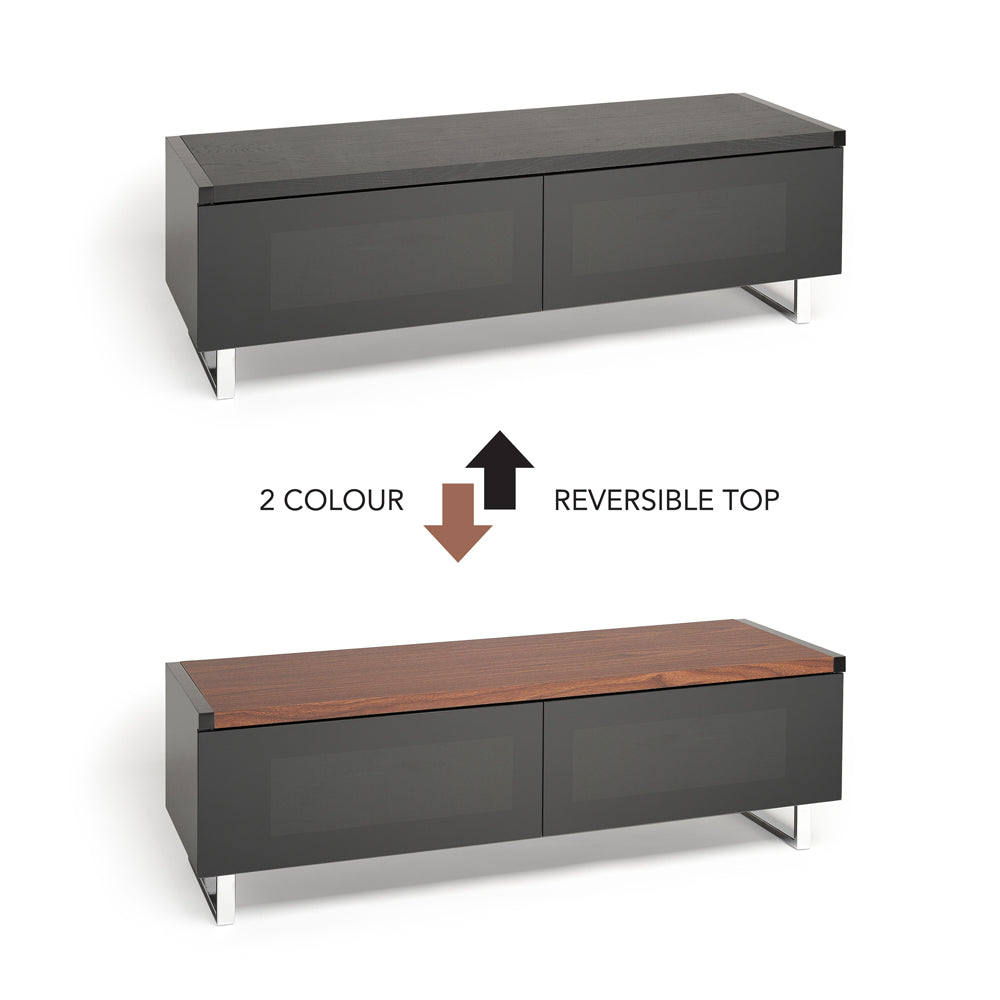 AVF Panorama 1.2m TV Stand with Reversible Top - Walnut &amp; Black | PM120WB from AVF - DID Electrical