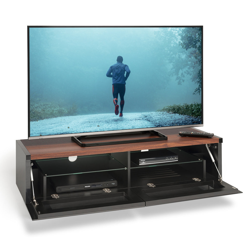 AVF Panorama 1.2m TV Stand with Reversible Top - Walnut &amp; Black | PM120WB from AVF - DID Electrical