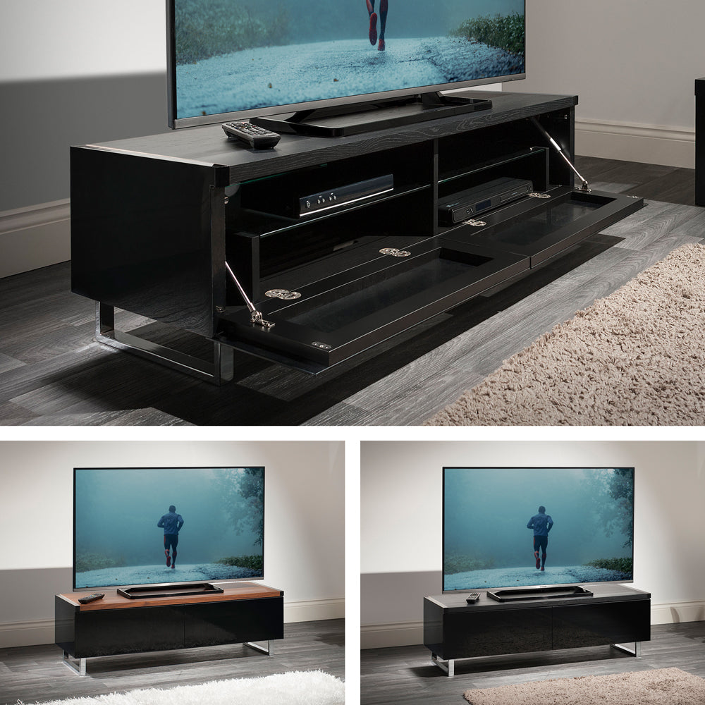 AVF Panorama 1.2m TV Stand with Reversible Top - Walnut &amp; Black | PM120WB from AVF - DID Electrical