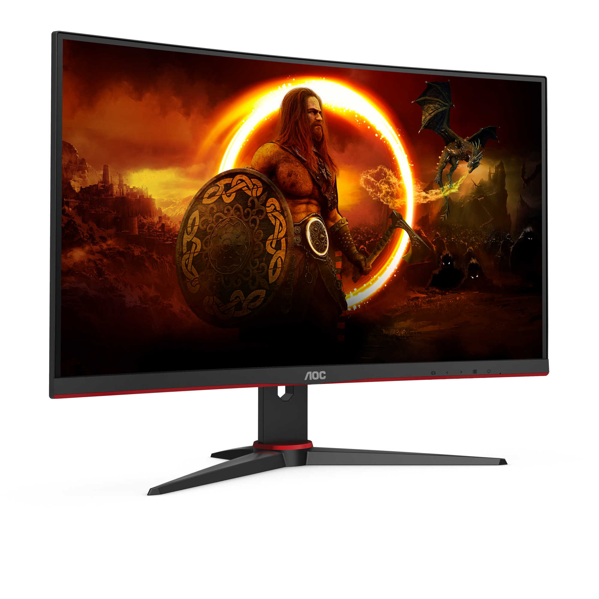 AOC 27" FHD Curved Gaming Monitor - Black & Red | C27G2ZE/BK from AOC - DID Electrical